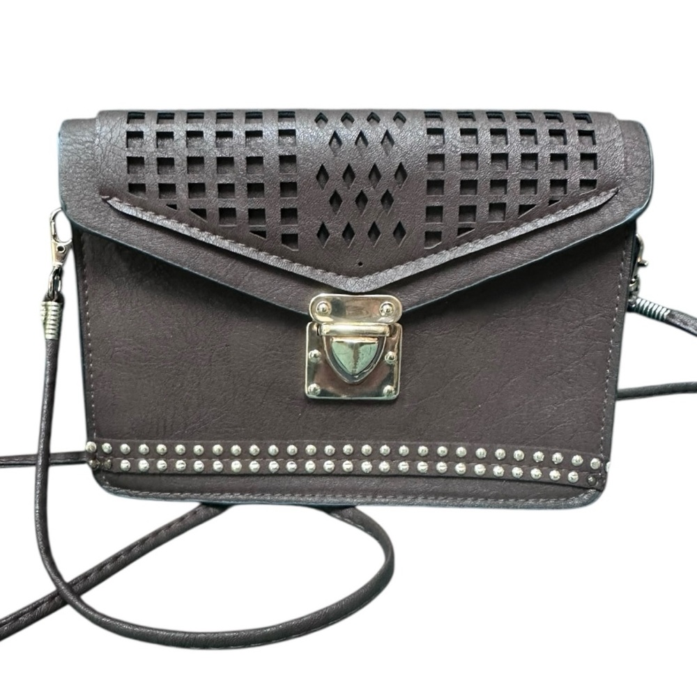 Brown Cross Body Bag with gold hardware